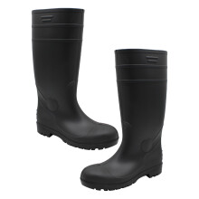 1 pair men's steel toe rain boots, waterproof protective footwear