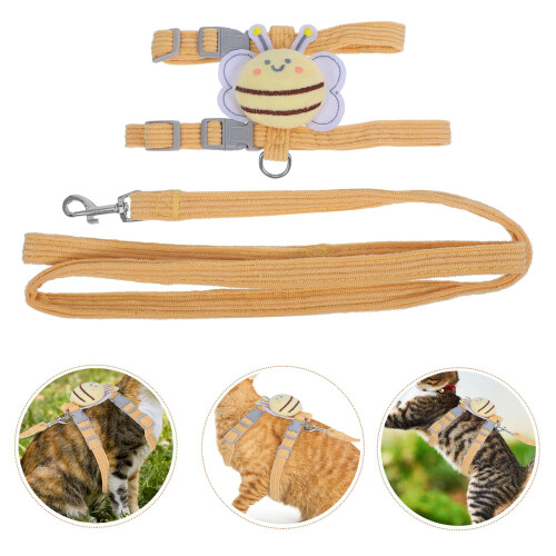 cat harness set with traction rope for walking, size m 2