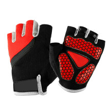 1 pair red l size half finger gloves for cycling climbing fishing