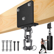 Punching Bag Hanger, Boxing Bag Bracket Beam Mount, Steel Heavy Bag Hook, 360 Swivel, Muay Thai Training, Swing Mount