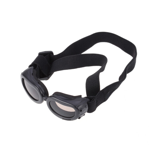 dog sunglasses waterproof uv protection foldable with strap black