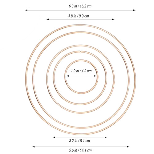 10pcs Multi-Size Simple Dreamcatcher Round Gold Metal Ring For Diy 1