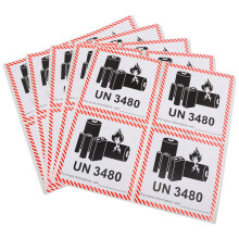 100Pcs Waterproof Lithium Battery Safety Labels For Shipping