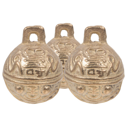3pcs vintage mini copper bells for pet collars, wind chimes, decor