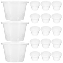 50pcs plastic takeaway bowls with lids for dessert and food storage