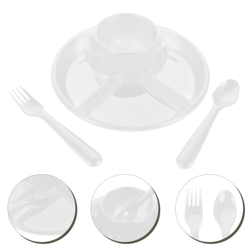 1 set plastic baby food container with divided toddler plate 2