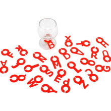 52 Alphabet Weinglas Marker Silikon Schild Rot Grün
