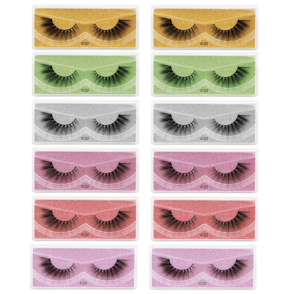 Villcase 12 Pairs Fiber Grafting Fake Eyelashes For Girls Eye Beauty