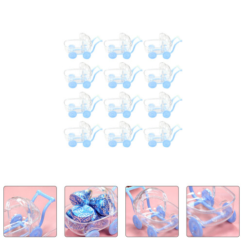 12 pcs candy storage boxes shaped as stroller plastic toys for kids 1