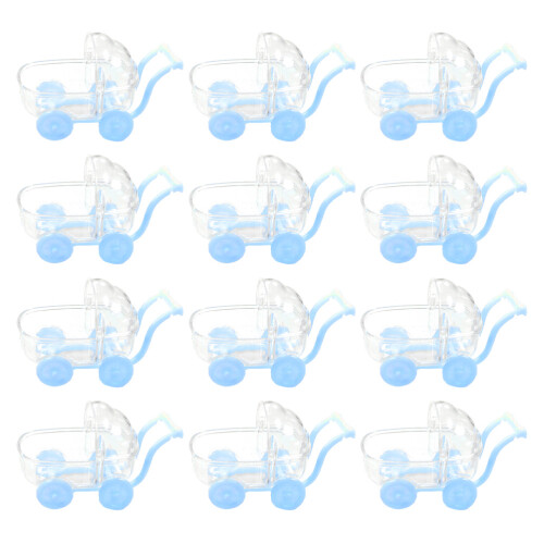 12 pcs candy storage boxes shaped as stroller plastic toys for kids