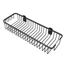1Pc Black Aluminum Bathroom Storage Rack No-Drill Mesh Wall Holder