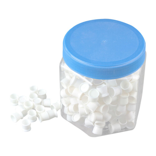 300pc disposable silicone color cup with base (white)