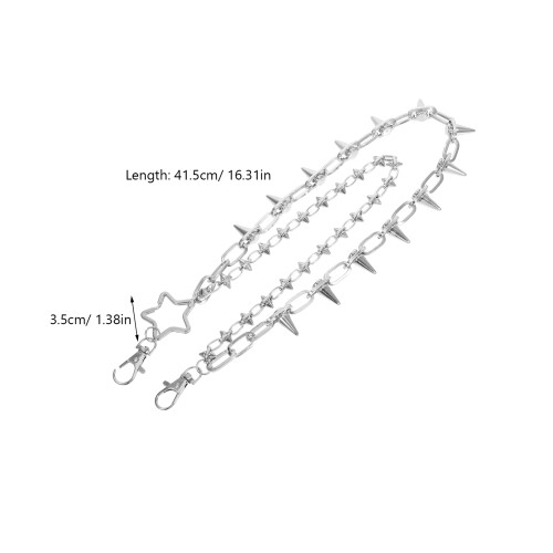 1Chaîne Accessoires Métal Argent Riveté Punk Multi-Couche Pour Jeans 2