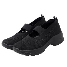 1 pair lady thick sole breathable mesh lightweight walking shoes (37)