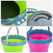 2pcs foldable fishing bucket silicone collapsible outdoor gear