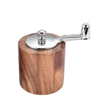 Portable Brown Wooden Pepper Mill Grinder Eco-Friendly Spice Jar