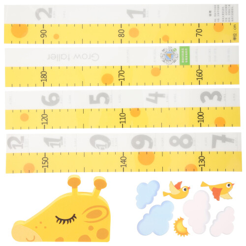 cartoon giraffe height chart sticker self-adhesive growth wall decal 2
