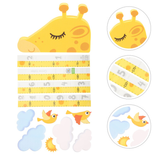 cartoon giraffe height chart sticker self-adhesive growth wall decal 1