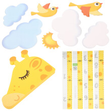 cartoon giraffe height chart sticker self-adhesive growth wall decal