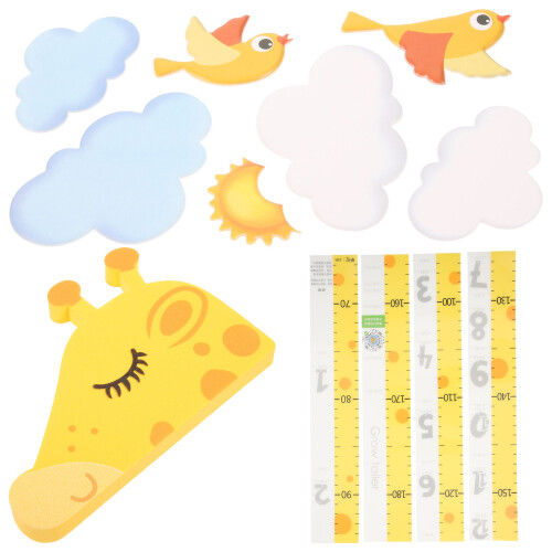 cartoon giraffe height chart sticker self-adhesive growth wall decal