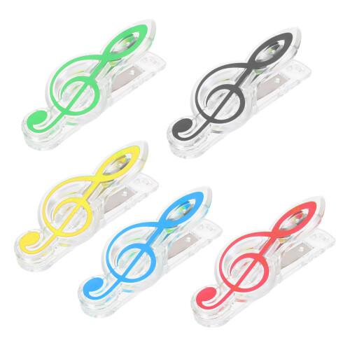 5pcs music holder clips for students, assorted colors