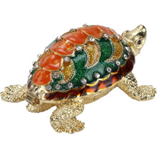 Turtle Trinket Box Earring Jewelry Box Rhinestone Collection Box Turtle Band Engraved Gemstone Jewelry Making Kits