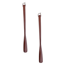 2pcs extra long wooden shoehorns with long handle shoe lifters