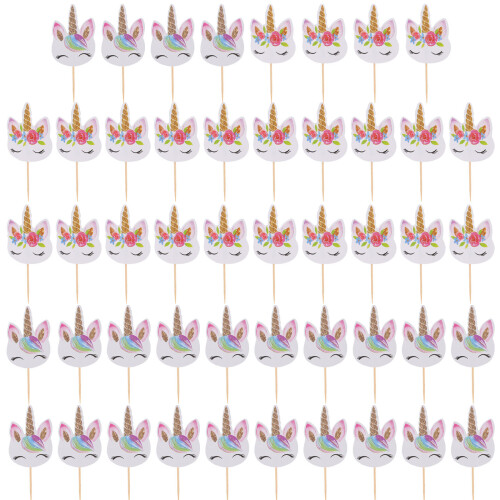 48 einhorn cake topper dekorationen für cupcakes