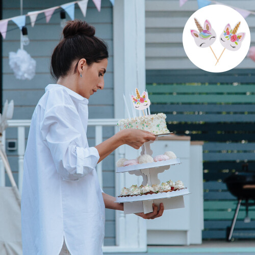 48 einhorn cake topper dekorationen für cupcakes 2