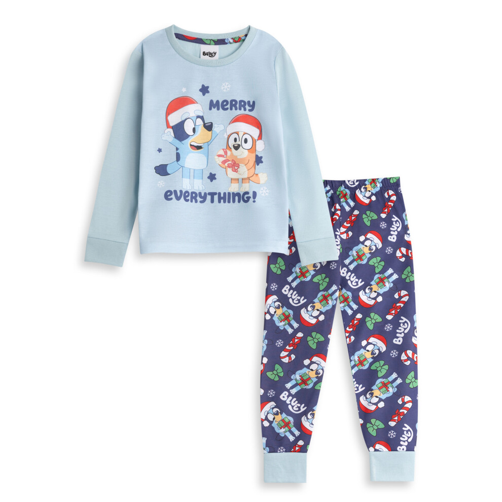 Bluey Girls Light/Blue (6-7 Years) Long Sleeve Long Leg Pyjama Set (Unisex Kids Multicoloured)