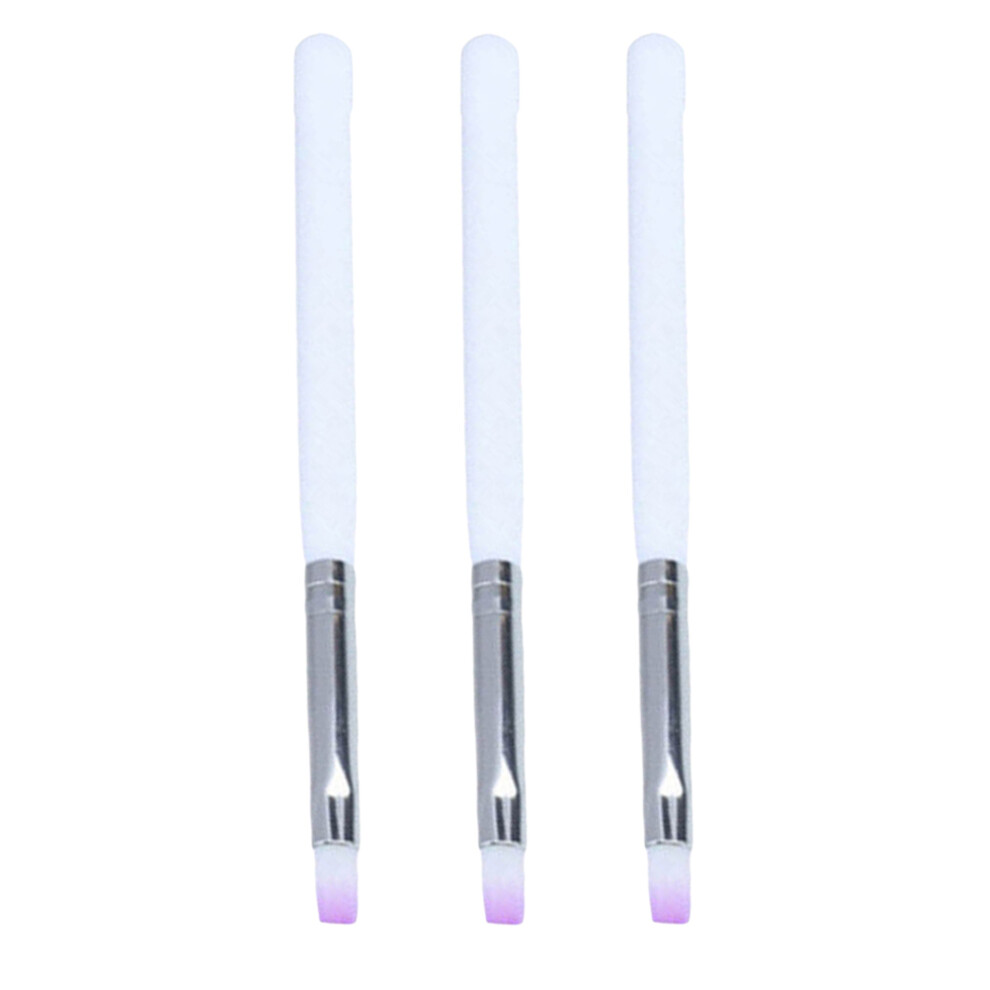 Solustre 3Pcs Nail Brush Set With Violet Light Pen And Flat Tool