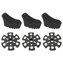 3 Pcs Snowflake And Shoe Shape Replaceable Rubber Tips For Trekking Poles