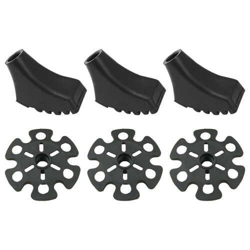 3 Pcs Snowflake And Shoe Shape Replaceable Rubber Tips For Trekking Poles