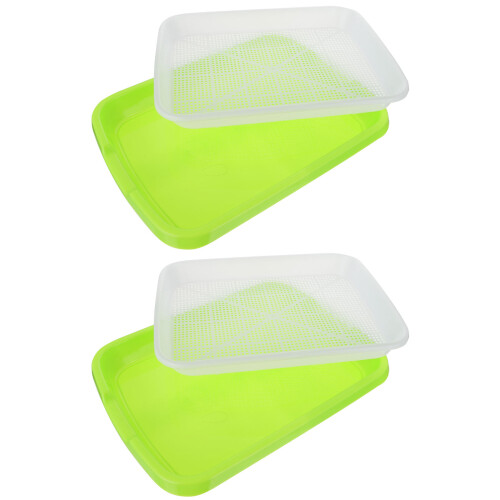2 sets sprout vegetable seedlings tray wheatgrass double-layer box 2