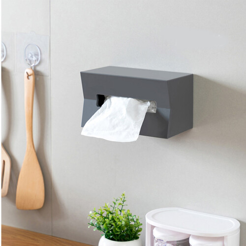 wall-mounted plastic waterproof toilet paper holder dark grey 1