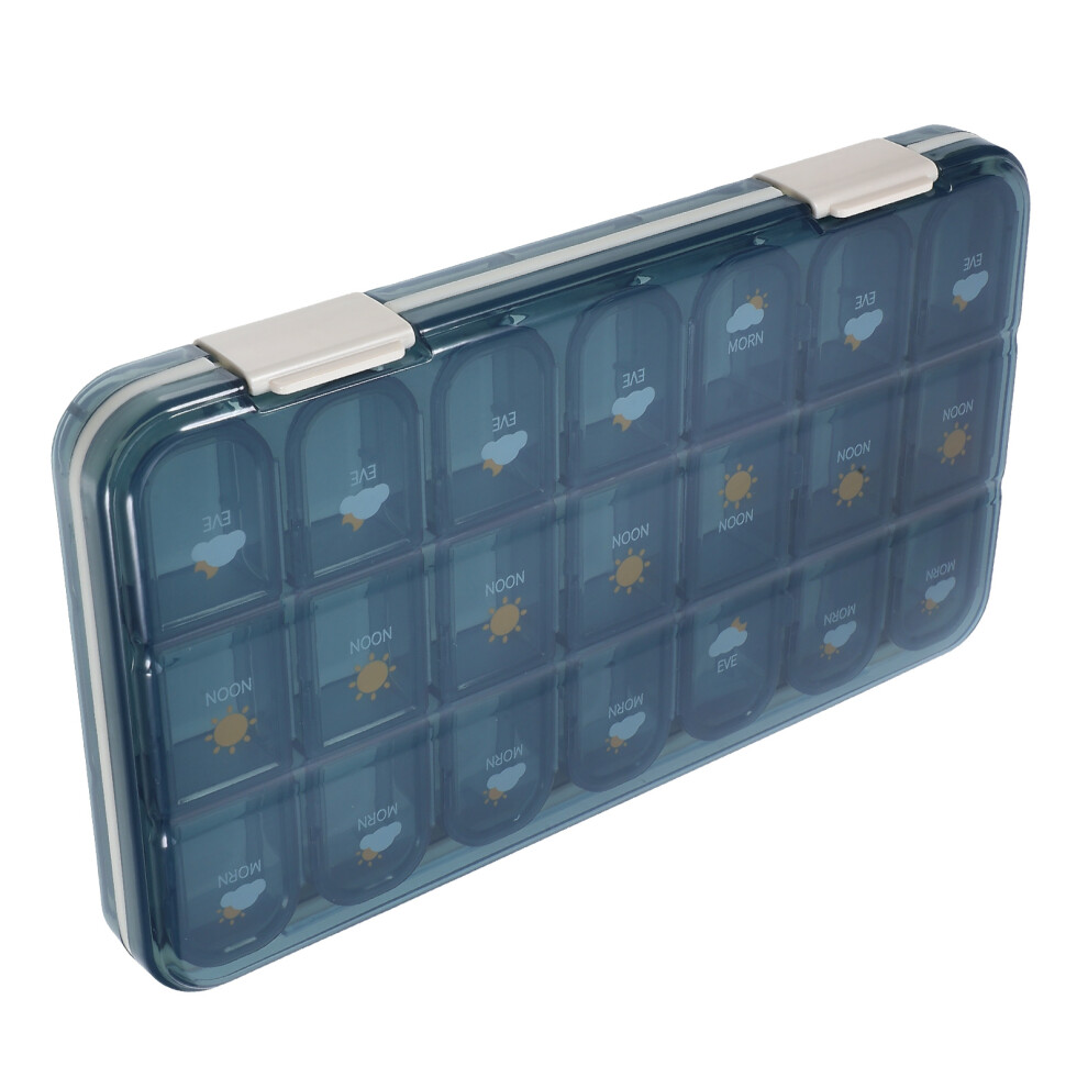 Solustre Travel Medicine Organizer Large Multi-Grid Dispenser Sealing Box