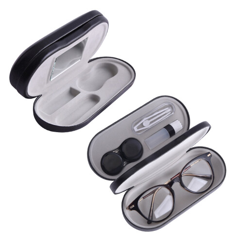 1Pc Double Layer Myopic Lens Case Box Without Glasses White