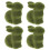 4pcs mini flocked bunny ornaments for easter decoration 1