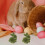 4pcs mini flocked bunny ornaments for easter decoration 3