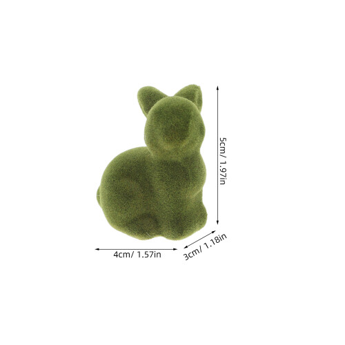 4pcs mini flocked bunny ornaments for easter decoration 1