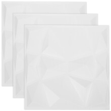 3Pcs White PVC 3D Wall Panels Decorative Interior Wall Decor