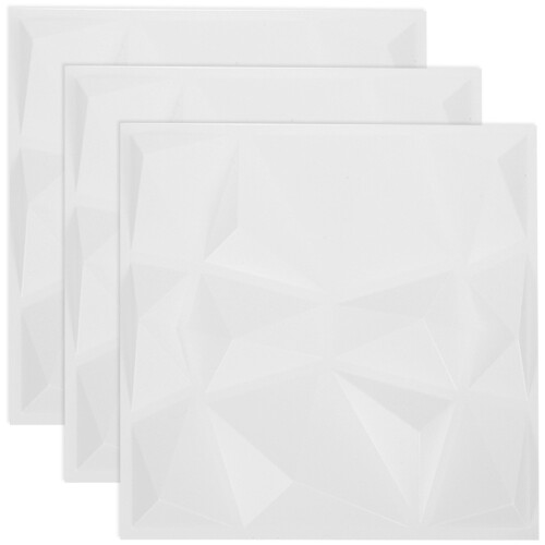 3Pcs White PVC 3D Wall Panels Decorative Interior Wall Decor