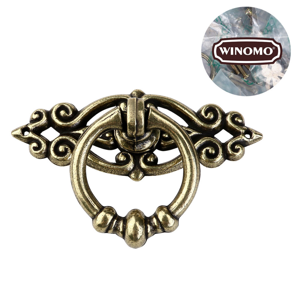 10Pcs Vintage Drawer Ring Pull Handles Knobs Antique Brass 3302006180968