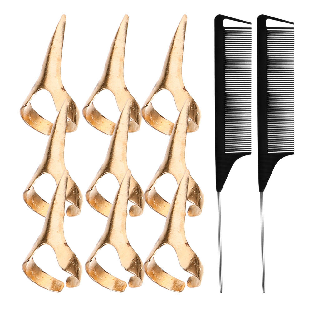 Vaguelly 1 Set Rat Tail Combs With Parting Rings For Hair Styling And Salon Use