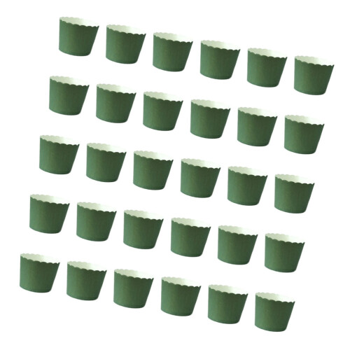 50pcs solid color green muffin cups for baking and parties 2