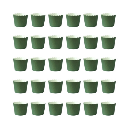 50pcs solid color green muffin cups for baking and parties