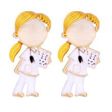 2 pcs girl nurse brooches zinc alloy clothing decor