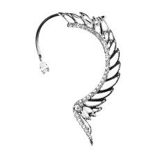 1X Zilveren Ear Cuff Oorclips Met Kristalvlinder Design Dames