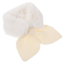 1Pc Plush Kids Scarf Soft Beige Winter Warm Cross Neck Warmer