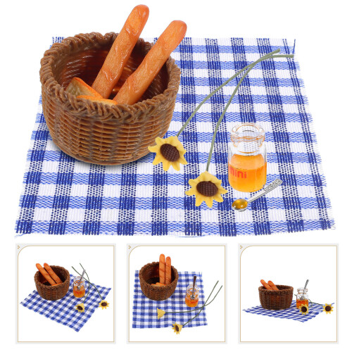 miniature bread basket model kit for doll house - 1 set 2